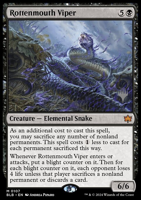 Rottenmouth Viper, Bloomburrow Promos #107p, Magic: The Gathering card