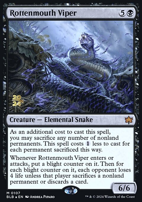 Rottenmouth Viper, Bloomburrow Promos #107s, Magic: The Gathering card