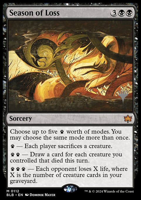 Season of Loss, Bloomburrow Promos #112p, Magic: The Gathering card