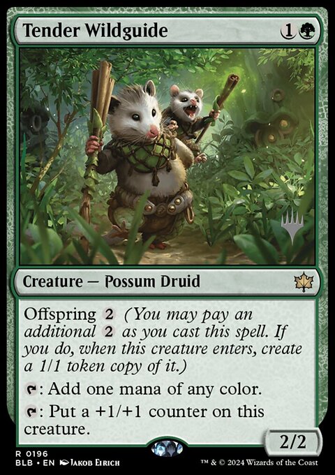 Tender Wildguide, Bloomburrow Promos #196p, Magic: The Gathering card
