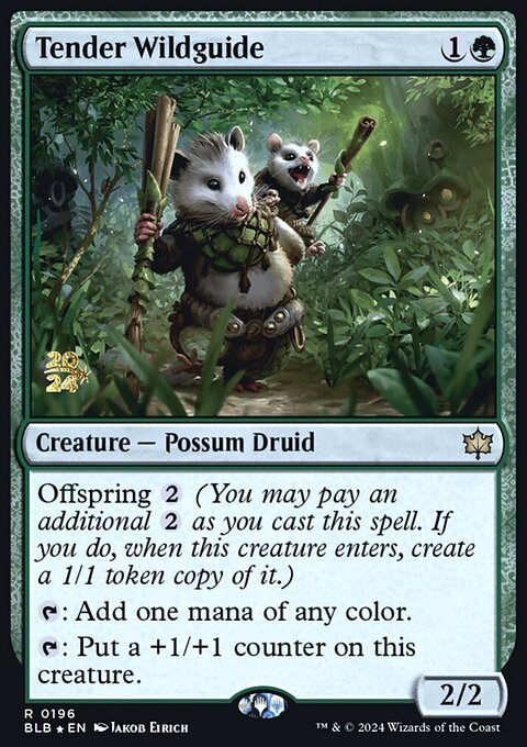 Tender Wildguide, Bloomburrow Promos #196s, Magic: The Gathering card