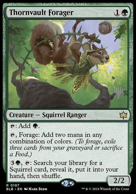 Thornvault Forager, Bloomburrow Promos #197p, Magic: The Gathering card