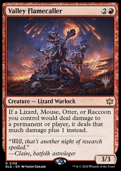 Valley Flamecaller, Bloomburrow Promos #158p, Magic: The Gathering card