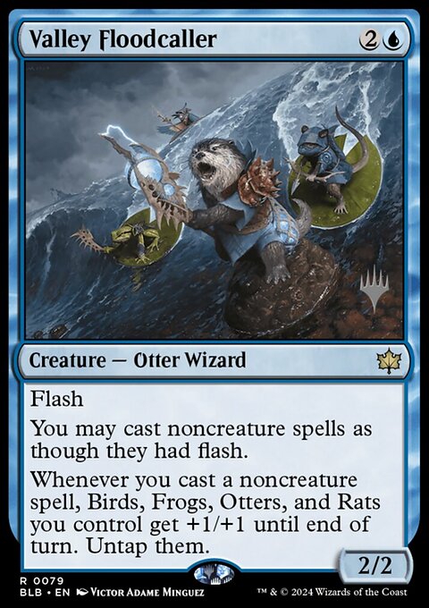 Valley Floodcaller, Bloomburrow Promos #79p, Magic: The Gathering card