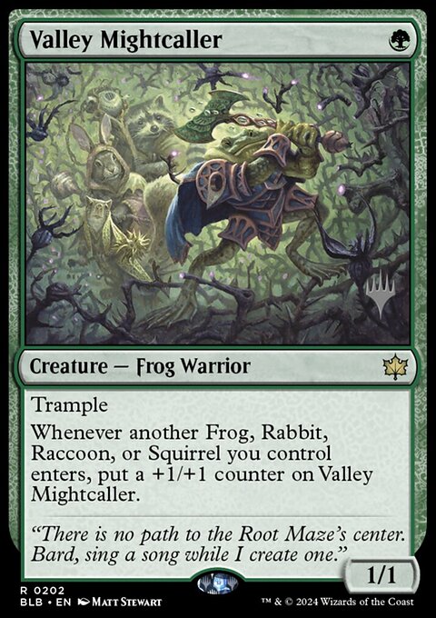 Valley Mightcaller, Bloomburrow Promos #202p, Magic: The Gathering card