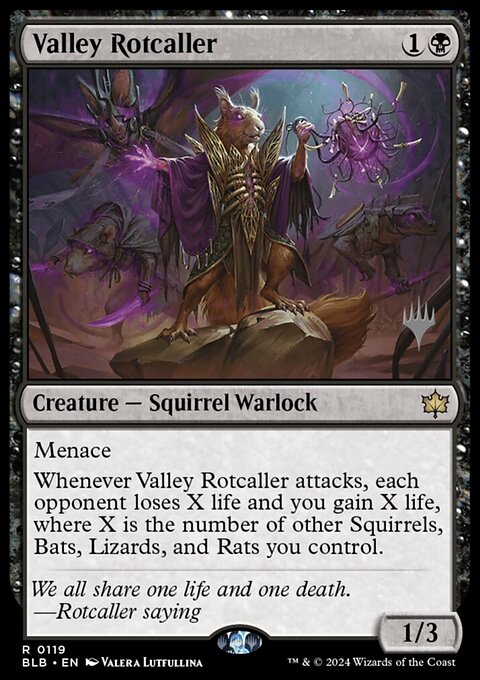 Valley Rotcaller, Bloomburrow Promos #119p, Magic: The Gathering card