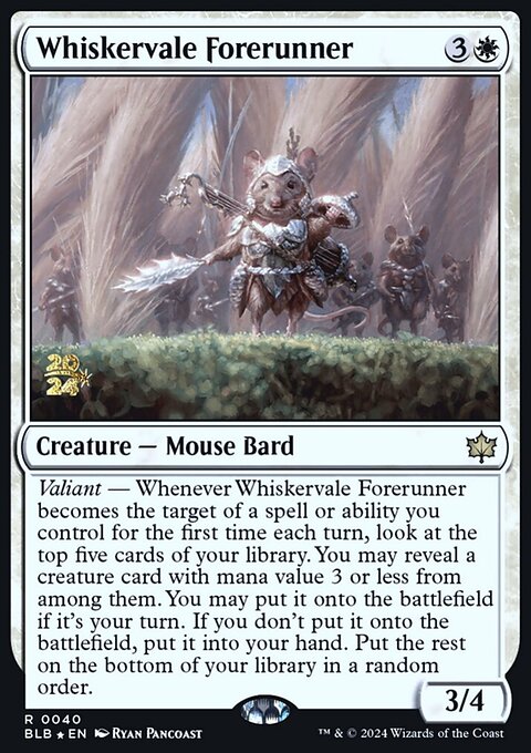 Whiskervale Forerunner, Bloomburrow Promos #40s, Magic: The Gathering card