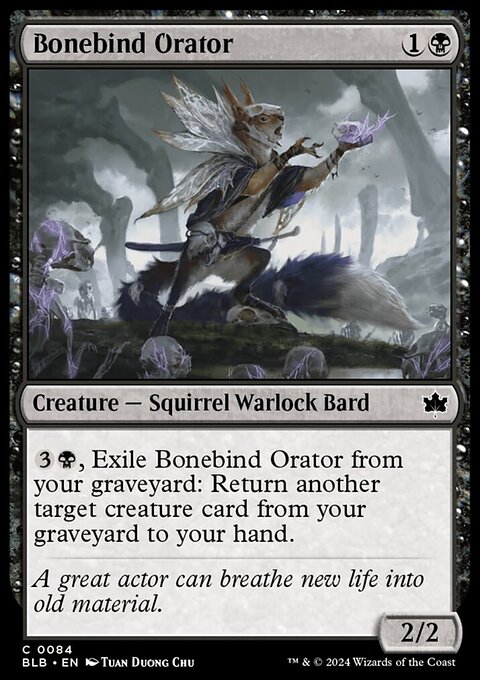 Bonebind Orator, Bloomburrow #84, Magic: The Gathering card