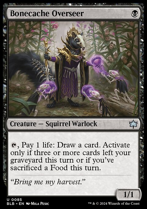 Bonecache Overseer, Bloomburrow #85, Magic: The Gathering card