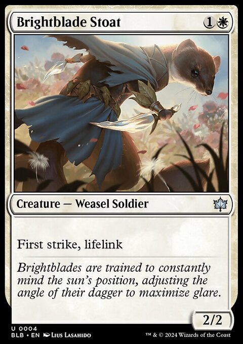 Brightblade Stoat, Bloomburrow #4, Magic: The Gathering card