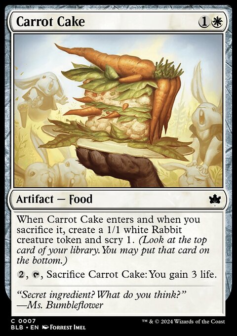 Carrot Cake, Bloomburrow #7, Magic: The Gathering card