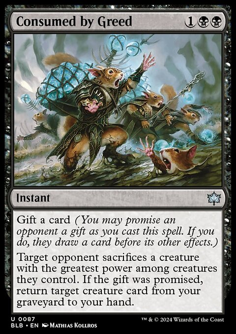 Consumed by Greed, Bloomburrow #87, Magic: The Gathering card
