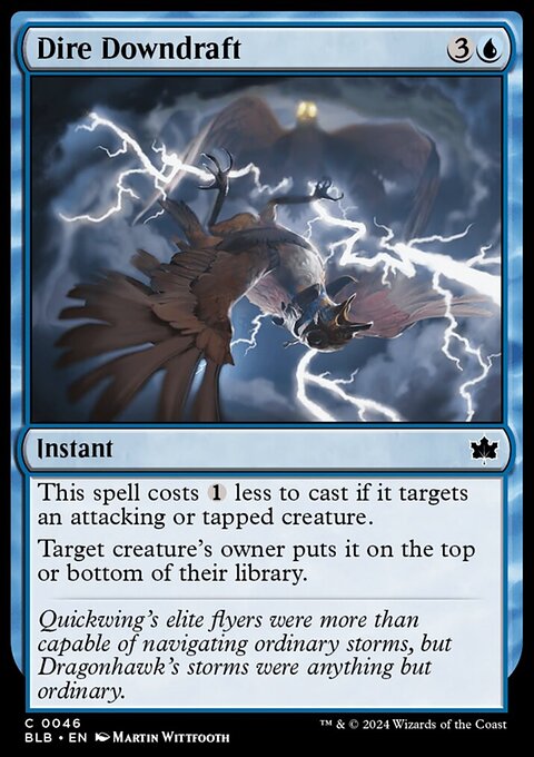 Dire Downdraft, Bloomburrow #46, Magic: The Gathering card