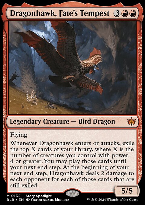 Dragonhawk, Fate's Tempest, Bloomburrow #132, Magic: The Gathering card