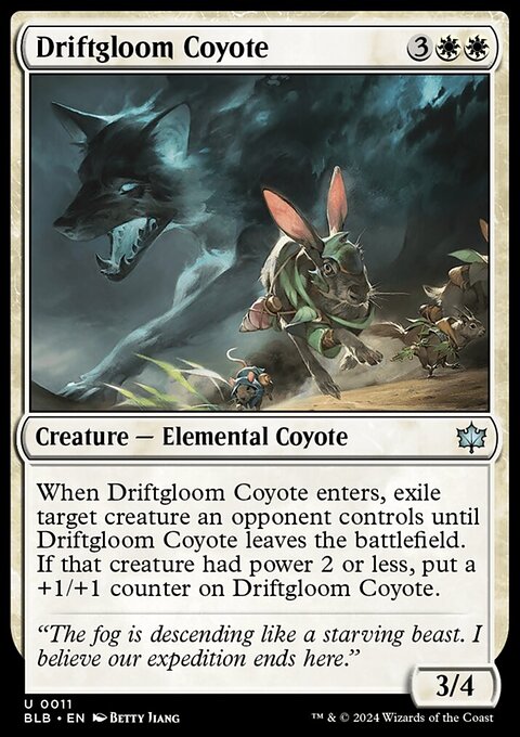 Driftgloom Coyote, Bloomburrow #11, Magic: The Gathering card