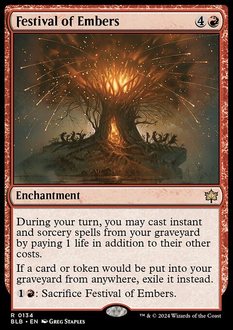 Festival of Embers, Bloomburrow #134, Magic: The Gathering card