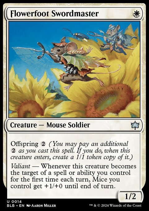 Flowerfoot Swordmaster, Bloomburrow #14, Magic: The Gathering card