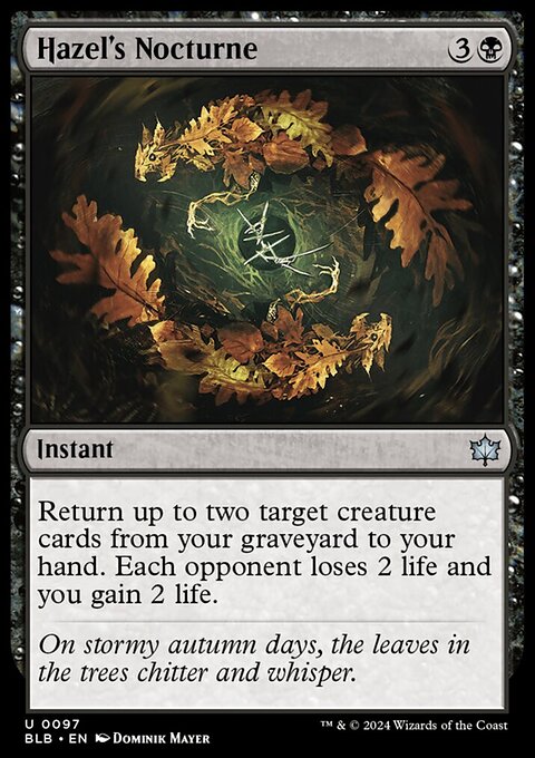 Hazel's Nocturne, Bloomburrow #97, Magic: The Gathering card