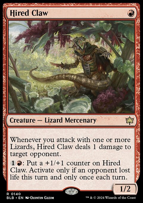 Hired Claw, Bloomburrow #140, Magic: The Gathering card