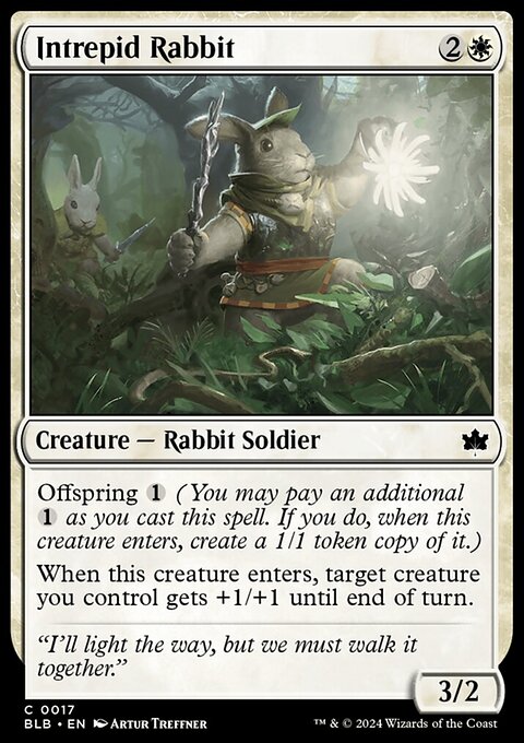 Intrepid Rabbit, Bloomburrow #17, Magic: The Gathering card