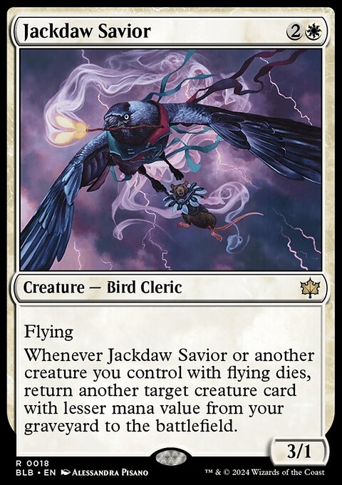 Jackdaw Savior, Bloomburrow #18, Magic: The Gathering card