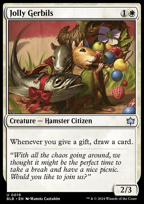 Jolly Gerbils, Bloomburrow #19, Magic: The Gathering card