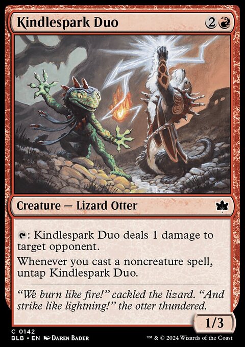 Kindlespark Duo, Bloomburrow #142, Magic: The Gathering card