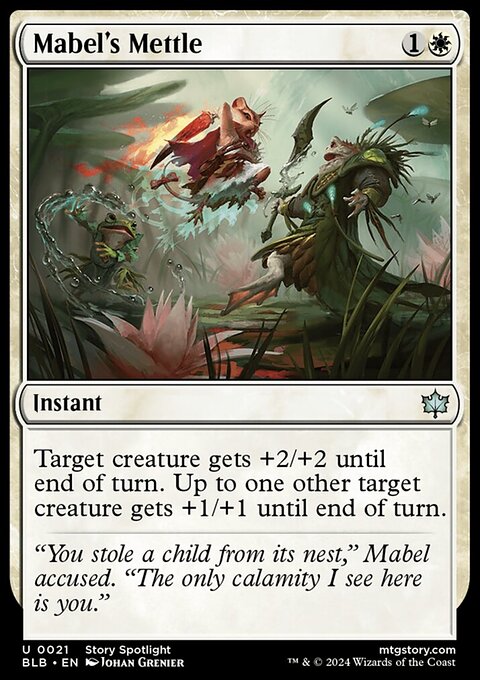 Mabel's Mettle, Bloomburrow #21, Magic: The Gathering card