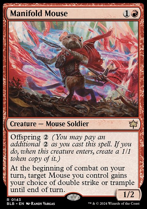 Manifold Mouse, Bloomburrow #143, Magic: The Gathering card