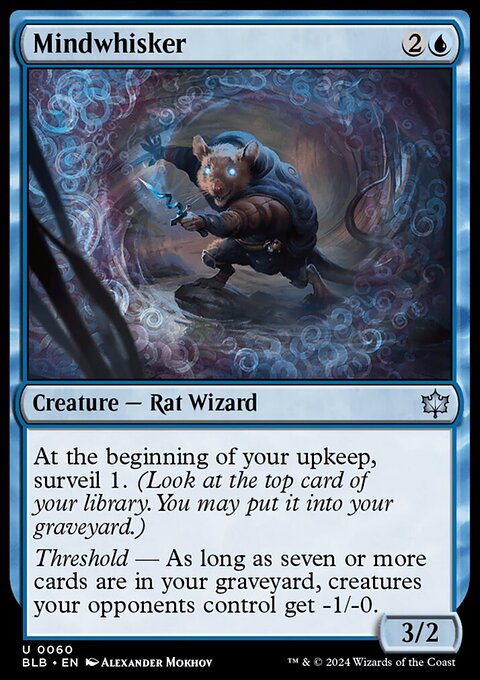 Mindwhisker, Bloomburrow #60, Magic: The Gathering card