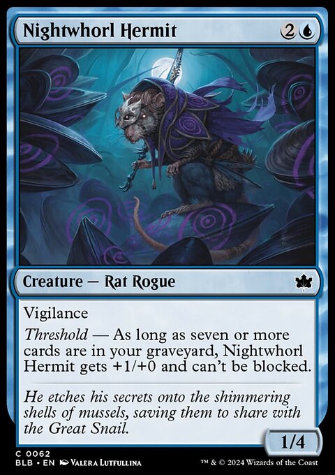 Nightwhorl Hermit, Bloomburrow #62, Magic: The Gathering card
