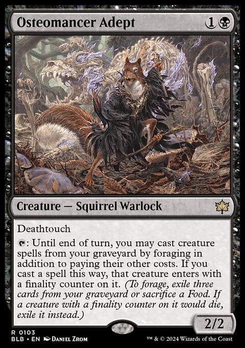 Osteomancer Adept, Bloomburrow #103, Magic: The Gathering card