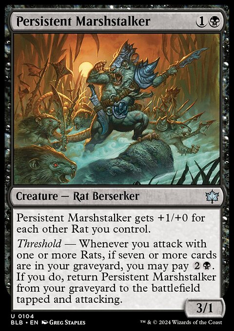 Persistent Marshstalker, Bloomburrow #104, Magic: The Gathering card