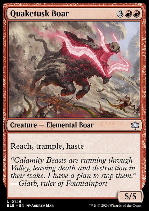 Quaketusk Boar, Bloomburrow #146, Magic: The Gathering card