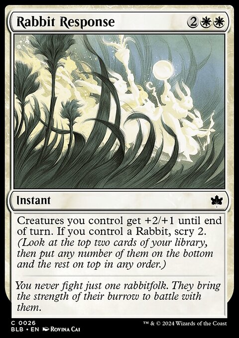 Rabbit Response, Bloomburrow #26, Magic: The Gathering card