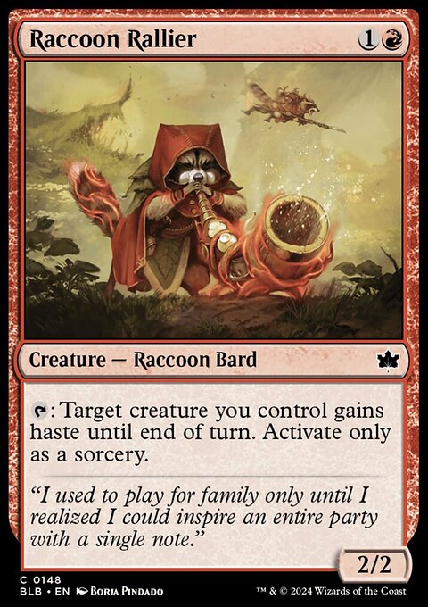 Raccoon Rallier, Bloomburrow #148, Magic: The Gathering card