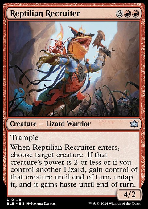 Reptilian Recruiter, Bloomburrow #149, Magic: The Gathering card