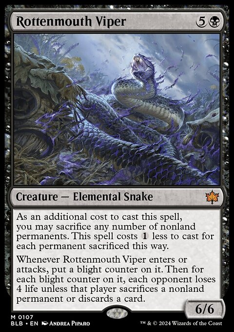 Rottenmouth Viper, Bloomburrow #107, Magic: The Gathering card