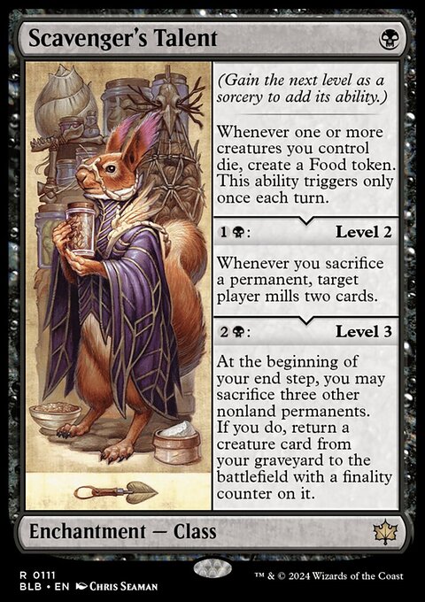 Scavenger's Talent, Bloomburrow #111, Magic: The Gathering card