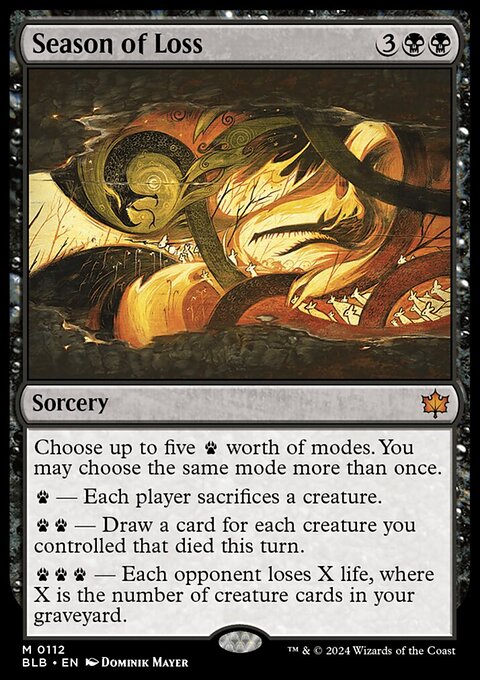 Season of Loss, Bloomburrow #112, Magic: The Gathering card