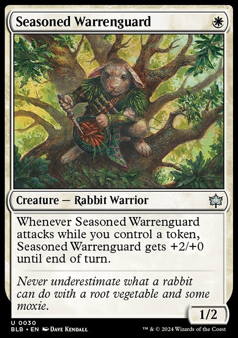 Seasoned Warrenguard, Bloomburrow #30, Magic: The Gathering card