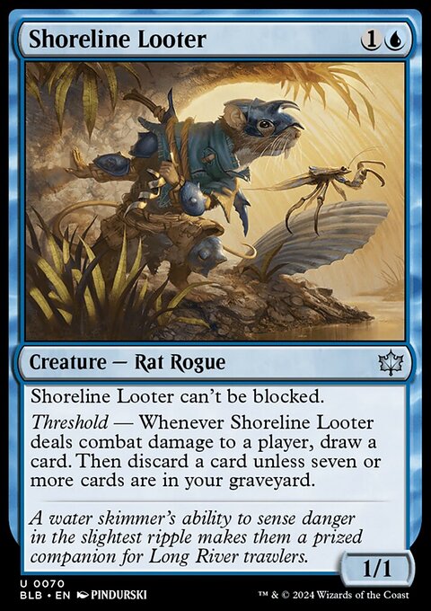 Shoreline Looter, Bloomburrow #70, Magic: The Gathering card