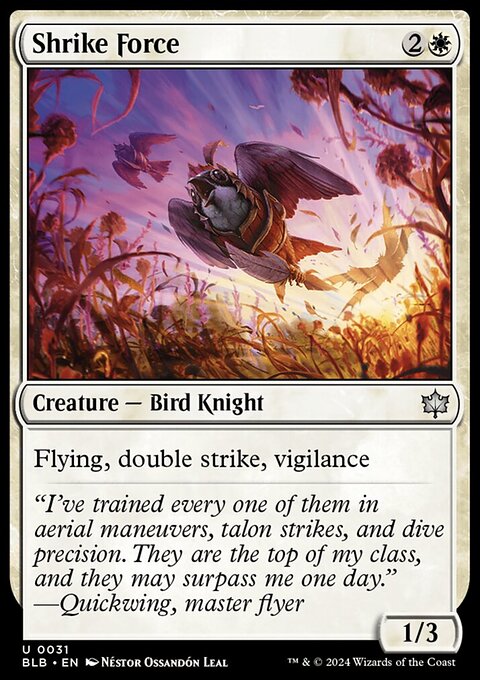Shrike Force, Bloomburrow #31, Magic: The Gathering card