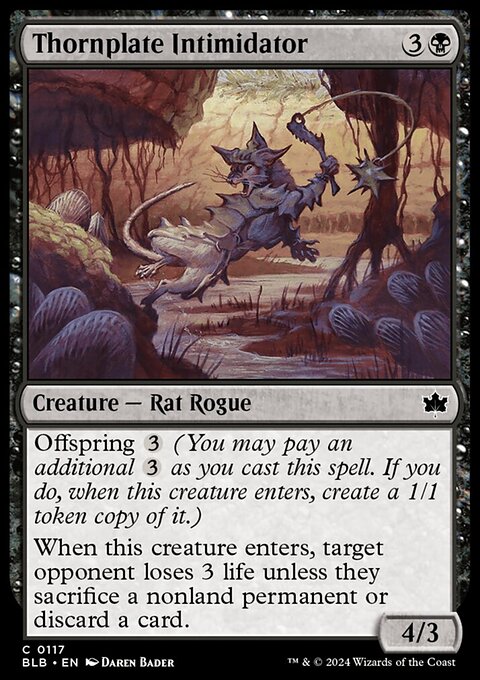 Thornplate Intimidator, Bloomburrow #117, Magic: The Gathering card