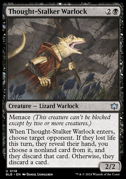Thought-Stalker Warlock, Bloomburrow #118, Magic: The Gathering card