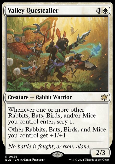 Valley Questcaller, Bloomburrow #36, Magic: The Gathering card
