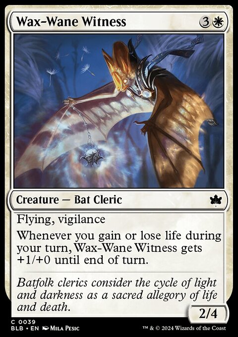 Wax-Wane Witness, Bloomburrow #39, Magic: The Gathering card