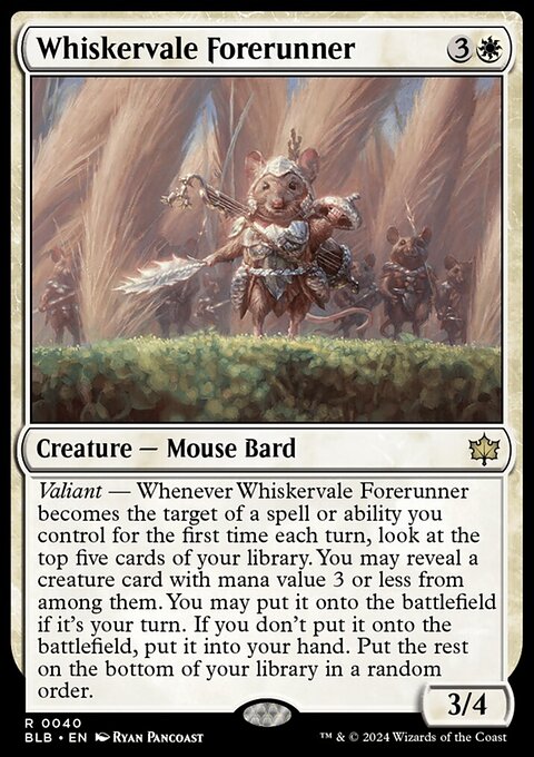Whiskervale Forerunner, Bloomburrow #40, Magic: The Gathering card
