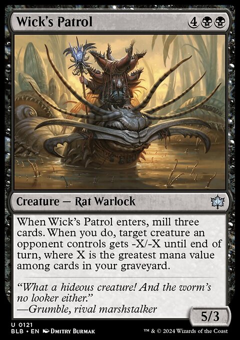 Wick's Patrol, Bloomburrow #121, Magic: The Gathering card