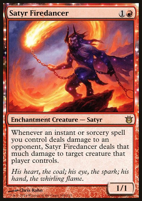 Satyr Firedancer, Born of the Gods #108, Magic: The Gathering card